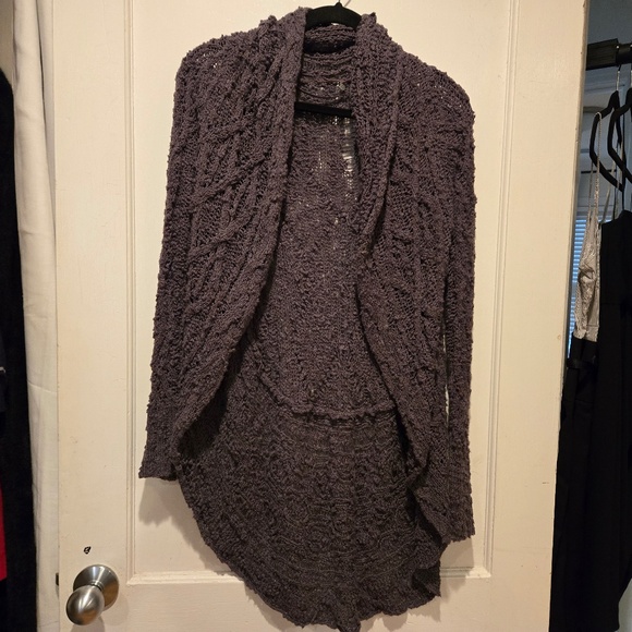 Anthropologie Grey Crocheted Cardigan - Size Small - Picture 1 of 7